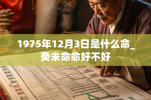 1975年12月3日是什么命_癸未命命好不好 1975年12月3日是什么命_癸未命命好不好