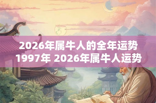 2026年属牛人的全年运势1997年 2026年属牛人运势如何