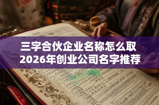三字合伙企业名称怎么取 2026年创业公司名字推荐