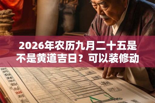 2026年农历九月二十五是不是黄道吉日？可以装修动土吗？
