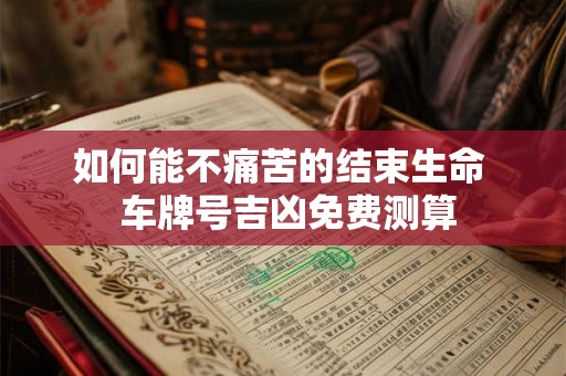 如何能不痛苦的结束生命  车牌号吉凶免费测算
