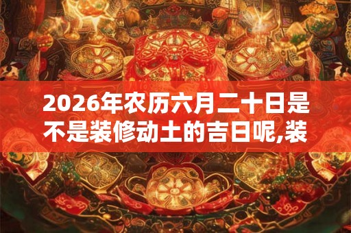 2026年农历六月二十日是不是装修动土的吉日呢,装修动土有什么说法吗？