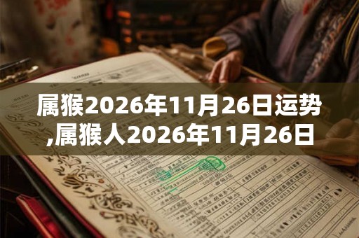 属猴2026年11月26日运势,属猴人2026年11月26日财运,生肖猴2026年11月26日运势