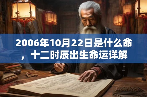 2006年10月22日是什么命，十二时辰出生命运详解