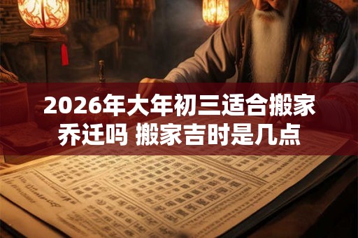 2026年大年初三适合搬家乔迁吗 搬家吉时是几点