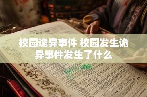 校园诡异事件 校园发生诡异事件发生了什么