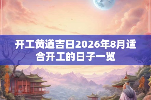 开工黄道吉日2026年8月适合开工的日子一览 开工黄道吉日2026年8月适合开工的日子一览