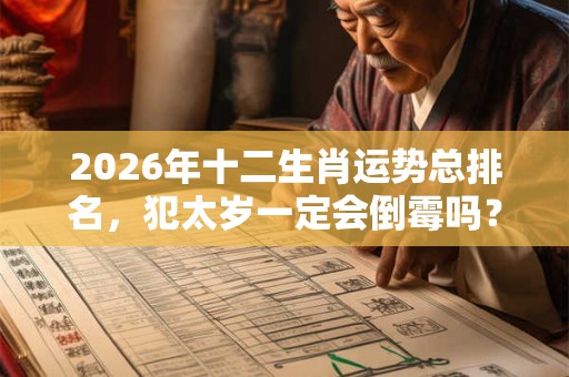 2026年十二生肖运势总排名，犯太岁一定会倒霉吗？