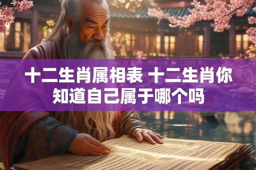 十二生肖属相表 十二生肖你知道自己属于哪个吗