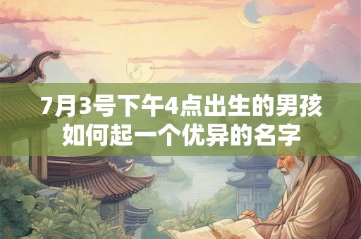 7月3号下午4点出生的男孩如何起一个优异的名字
