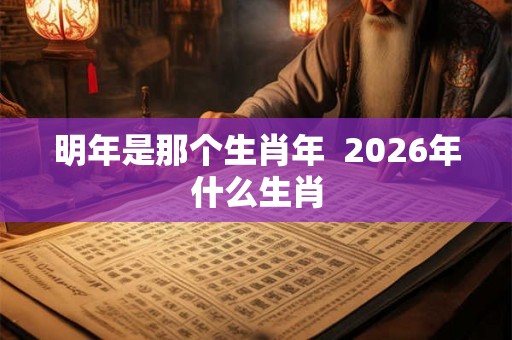 明年是那个生肖年  2026年什么生肖
