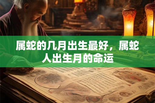 属蛇的几月出生最好，属蛇人出生月的命运
