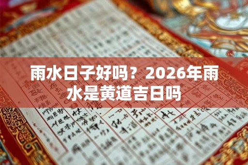 雨水日子好吗？2026年雨水是黄道吉日吗