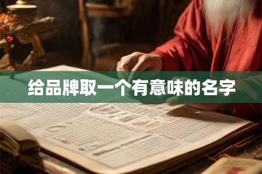 给品牌取一个有意味的名字