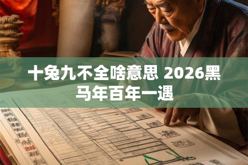 十兔九不全啥意思 2026黑马年百年一遇
