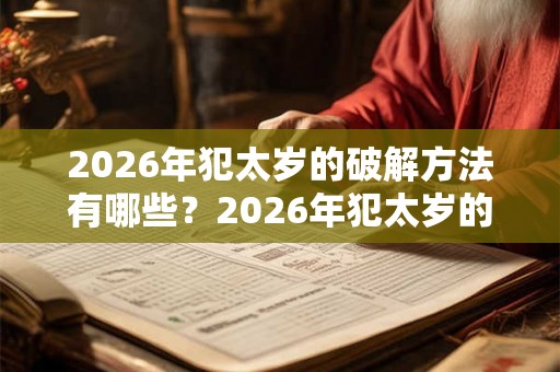 2026年犯太岁的破解方法有哪些？2026年犯太岁的生肖是哪些？