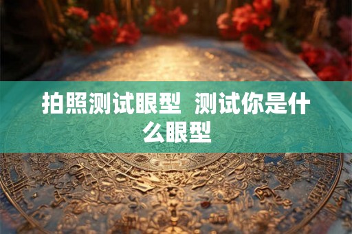 拍照测试眼型  测试你是什么眼型