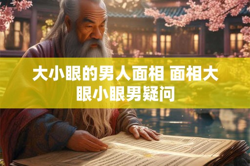 大小眼的男人面相 面相大眼小眼男疑问