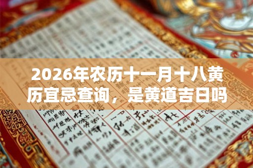 2026年农历十一月十八黄历宜忌查询，是黄道吉日吗？