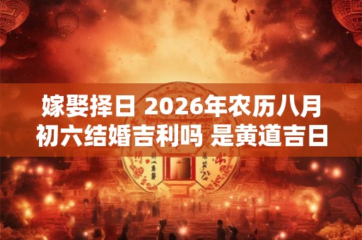 嫁娶择日 2026年农历八月初六结婚吉利吗 是黄道吉日吗