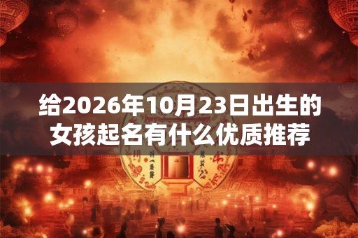 给2026年10月23日出生的女孩起名有什么优质推荐