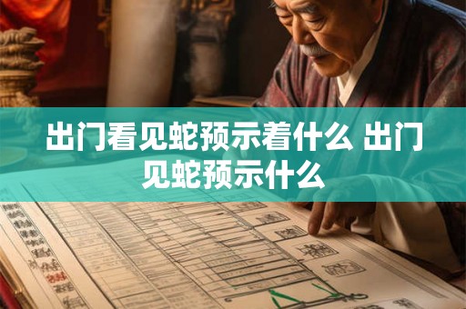 出门看见蛇预示着什么 出门见蛇预示什么