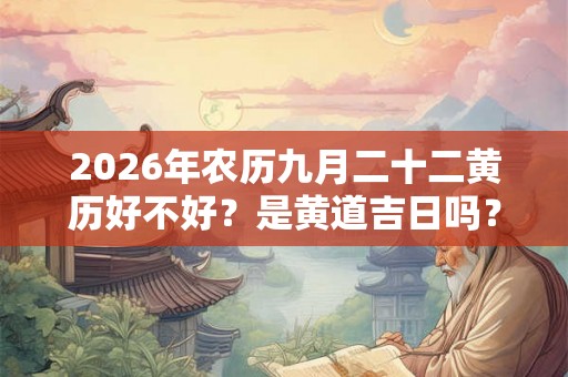 2026年农历九月二十二黄历好不好？是黄道吉日吗？