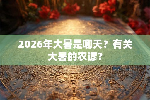 2026年大暑是哪天?有关大暑的农谚? 2026年大暑是哪天?有关大暑的农谚?