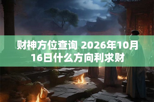 财神方位查询 2026年10月16日什么方向利求财