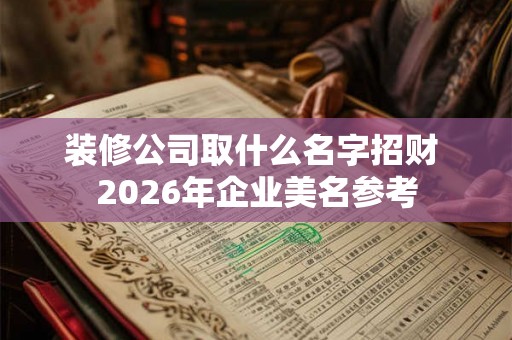 装修公司取什么名字招财 2026年企业美名参考