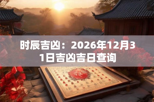 时辰吉凶：2026年12月31日吉凶吉日查询