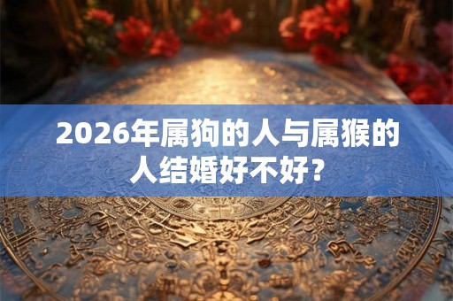 2026年属狗的人与属猴的人结婚好不好？