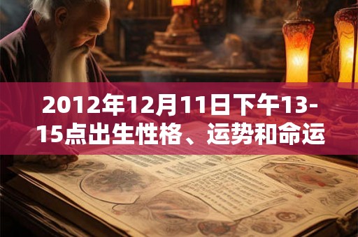 2012年12月11日下午13-15点出生性格、运势和命运