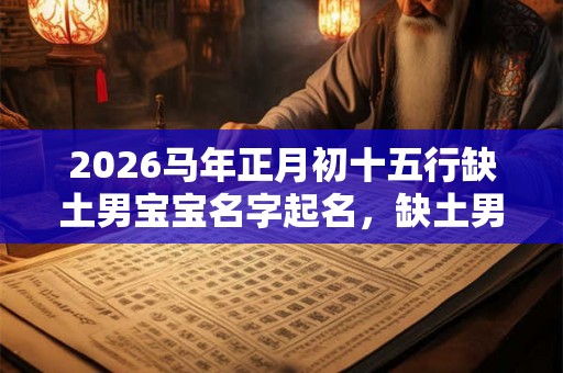 2026马年正月初十五行缺土男宝宝名字起名，缺土男孩取名