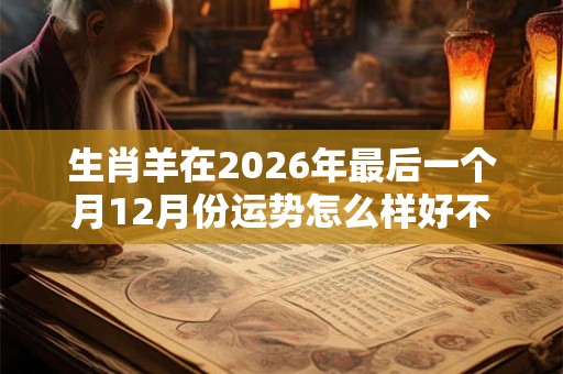 生肖羊在2026年最后一个月12月份运势怎么样好不好 生肖羊在2026年最后一个月12月份运势怎么样好不好