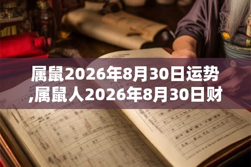 属鼠2026年8月30日运势,属鼠人2026年8月30日财运,生肖鼠2026年8月30日运势