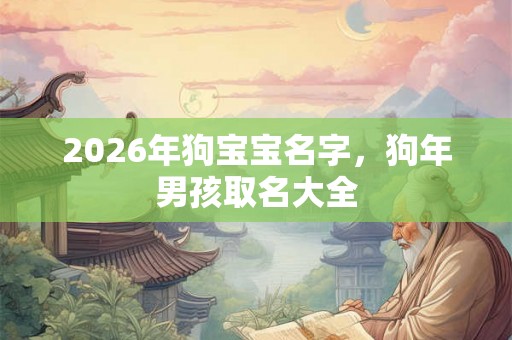2026年狗宝宝名字，狗年男孩取名大全