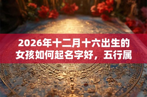 2026年十二月十六出生的女孩如何起名字好，五行属什么