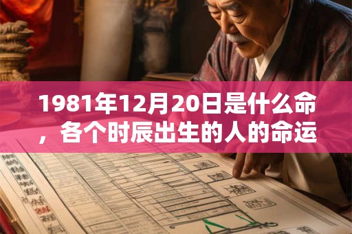 1981年12月20日是什么命，各个时辰出生的人的命运