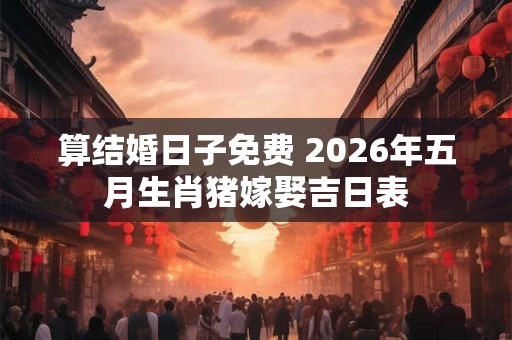 算结婚日子免费 2026年五月生肖猪嫁娶吉日表 算结婚日子免费 2026年五月生肖猪嫁娶吉日表