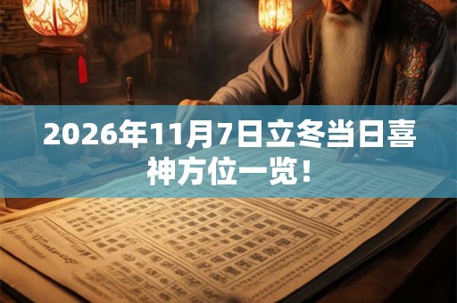 2026年11月7日立冬当日喜神方位一览！