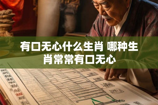 有口无心什么生肖 哪种生肖常常有口无心