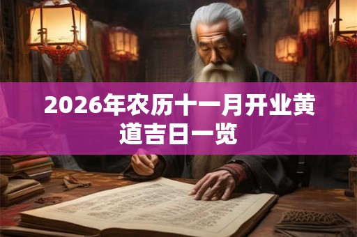 2026年农历十一月开业黄道吉日一览 2026年农历十一月开业黄道吉日一览