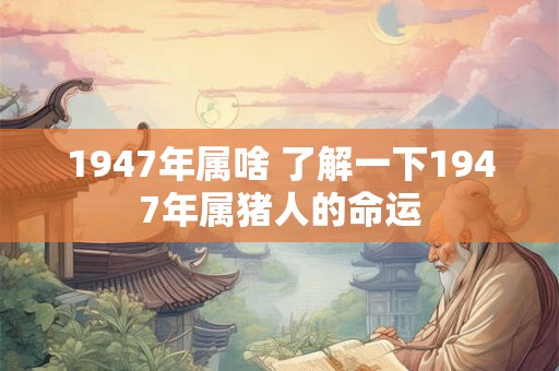 1947年属啥 了解一下1947年属猪人的命运