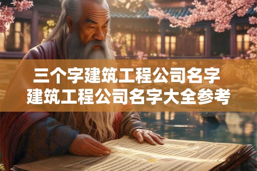 三个字建筑工程公司名字 建筑工程公司名字大全参考