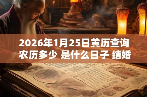 2026年1月25日黄历查询 农历多少 是什么日子 结婚吉时