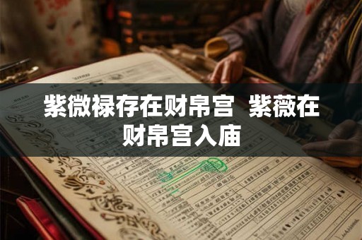 紫微禄存在财帛宫  紫薇在财帛宫入庙