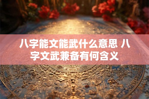 八字能文能武什么意思 八字文武兼备有何含义