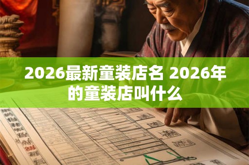 2026最新童装店名 2026年的童装店叫什么 2026最新童装店名 2026年的童装店叫什么