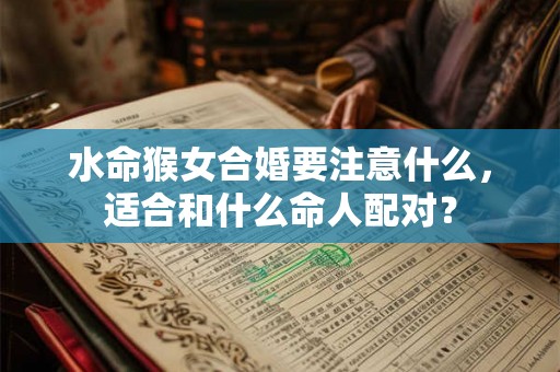 水命猴女合婚要注意什么，适合和什么命人配对？